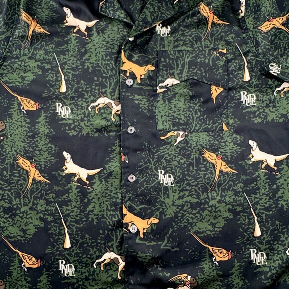 Rhude Scrambled Dog Vacation Shirt Men’s XL Black Short Sleeve Button Up $455 - Picture 7 of 13